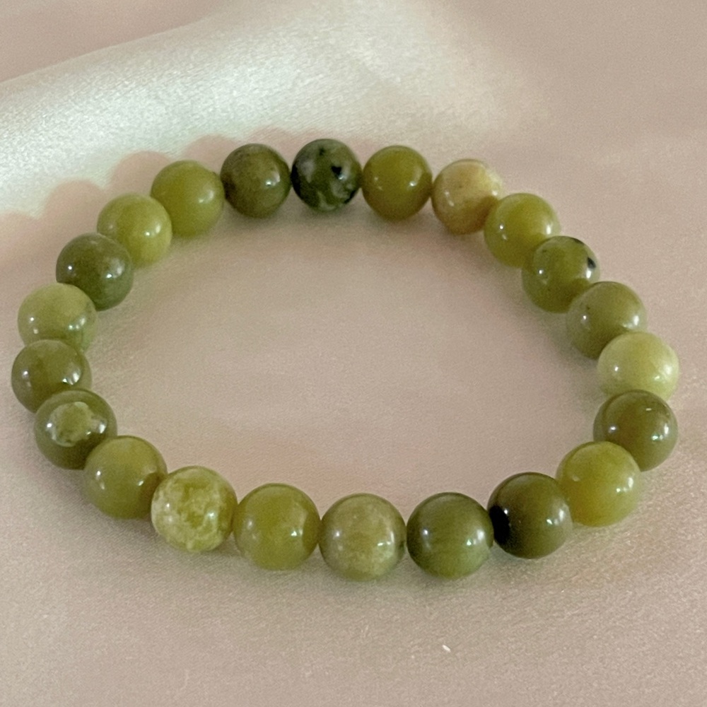 Serpentine Green Beaded Bracelet-